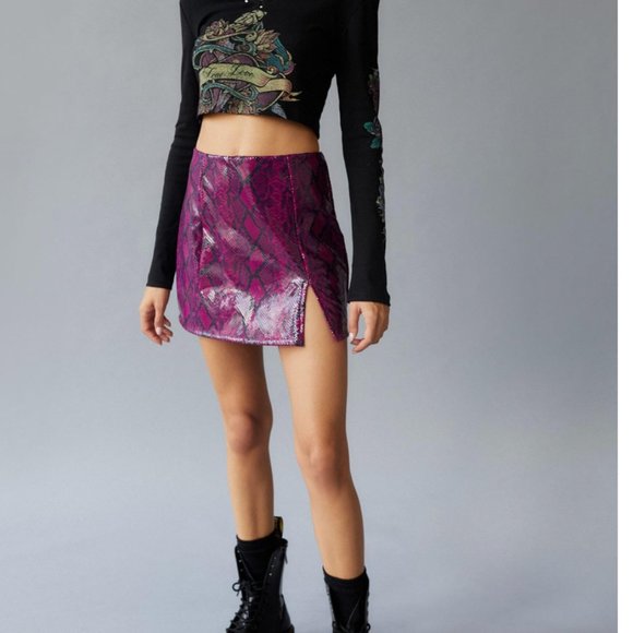 ⭐️ Urban Renewal Remnants Y2K Snake Boho Hipster Street Hippie Snakeskin Skirt - Picture 4 of 4